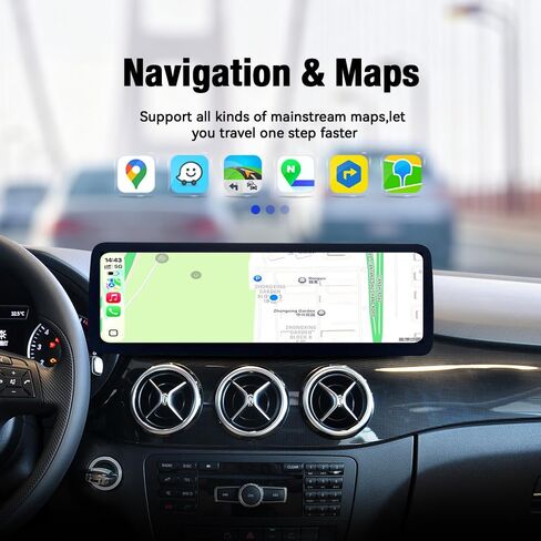 شاشة Linux بانورامية مقاس 14.9 بوصة لسيارة Mercedes Benz B Class W246 2015-2018، تناسب مباشرة على قاعدة المصنع، CarPlay اللاسلكي وAndroid Auto، وصلة صوت بلوتوث أصلية (NTG 5.0) in Kuwait