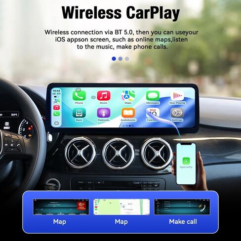 شاشة Linux بانورامية مقاس 14.9 بوصة لسيارة Mercedes Benz B Class W246 2015-2018، تناسب مباشرة على قاعدة المصنع، CarPlay اللاسلكي وAndroid Auto، وصلة صوت بلوتوث أصلية (NTG 5.0) in Kuwait