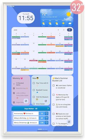 Digital Calendar Wall Touch Screen, Wall Calendar, (24/32 Inch Smart Digital Calendar Family Schedules, Meal Planning, Business Chore Chart/) (24 Inch) in Saudi Arabia