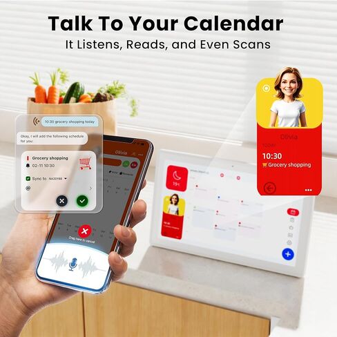 Pastigio Smart Digital Calendar, 15.6 Inch Electronic Touch Screen Family AI Calendar & Chore Chart with Tasks Rewards, No Subscription, Digital Photo Frame Wall & Tabletop Mount for Home Planner in Kuwait