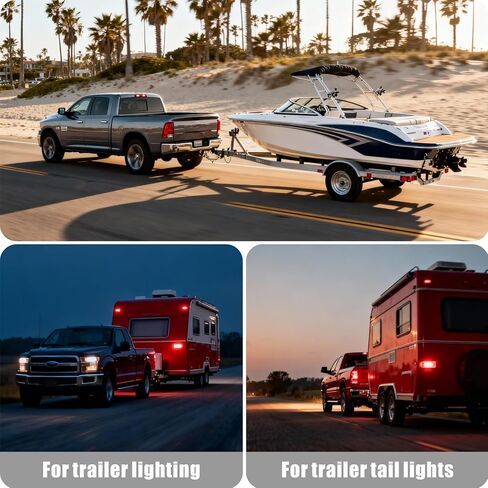 32" 4-Way Flat Trailer Connector 16AWG, Waterproof Silicone 4 Pin Trailer Wiring Harness with Sealed Cover, Heavy Duty Tinned Copper 4-Prong Electrical Plug for Boat, RV & Utility Trailer in Kuwait