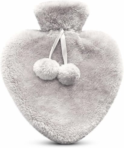 Empire Hot Water Bottle, 1L Hot Water Bottle with Fluffy Cover, Ideal for Period, Back & Neck Pain - Pink Hot Water Bottle with Cover UK Perfect for Women, Seniors & Children in Saudi Arabia
