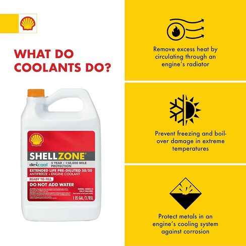 Zone Dex-Cool Extended Life ELC Antifreeze + Coolant, Pre-Diluted 50/50 (1 Gallon, Single Pack) in Kuwait