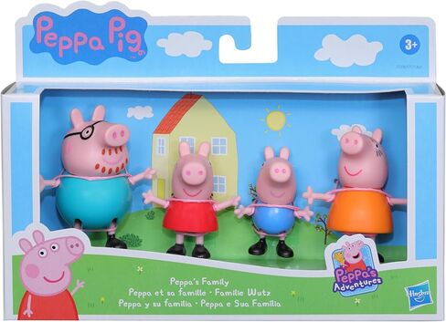 Peppa Pig Peppa's Adventures Peppa's Family Figure 4-Pack Toy - Includes 4 Peppa Pig Family Figures in Iconic Outfits, Ages 3 and Up in Saudi Arabia