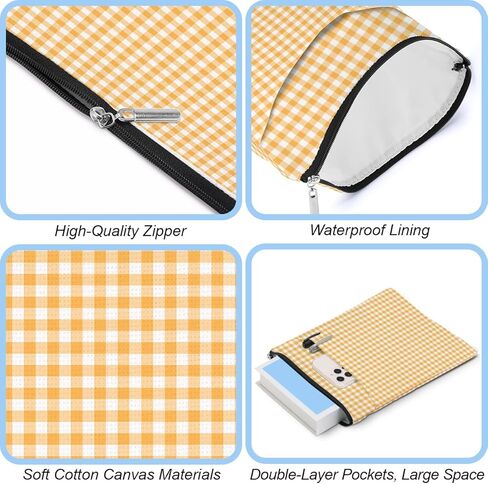 Gingham Book Sleeve,Plaid Checkered Book Sleeve Pouch Protector for Paperbacks Bookish Gifts Reading Accessories for Women Colleagues Counselor Classmates Birthday Christmas Anniversary Graduation in Saudi Arabia