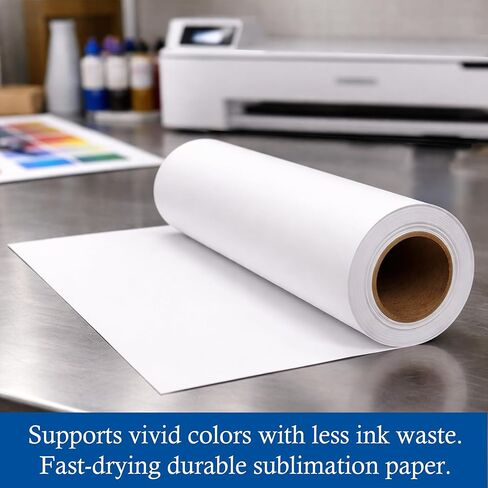 JPPlus Multi-Purpose Sublimation Paper Roll (2 Rolls/Pack) 90gsm, Double-Sided Hybrid A Sub Paper for Hard & Soft Blanks, Fast Drying, 2" Core, Compatible with Epson SureColor F570 (24" x 100') in Kuwait