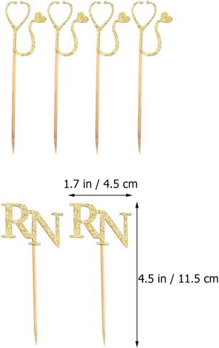 jojofuny Nurse-themed Cupcake Decorating Inserts with Gold Glitter – 24pcs (3 Designs x 4pcs) Perfect for Nurses’ Appreciation, Birthday Parties Events – Durable, Easy to Use, Festive Decor in Kuwait