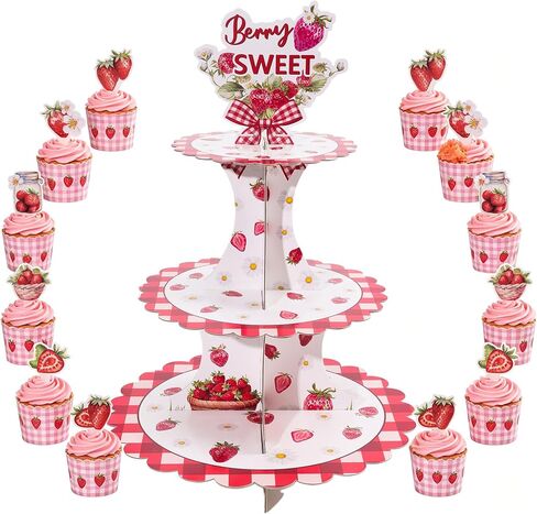 3 Tier Race Car Cupcake Stand with 24pcs Cupcake Toppers, Race Car Birthday Party Decorations for Boys, Two Fast Birthday Decor, Racing Cars Themed Cardboard Cupcake Holder, Baby Shower Party Supplies in Kuwait