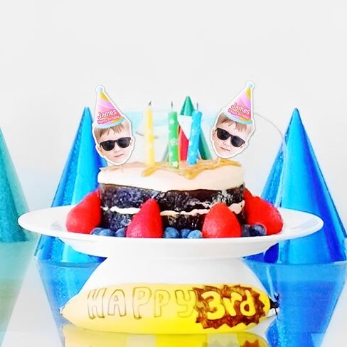 6 Pcs Custom Face Photo Cupcake Toppers | Unique Party Picks for Birthday Parties, Weddings, Events, and Celebrations | Photo Dessert Treat Decorations in Kuwait
