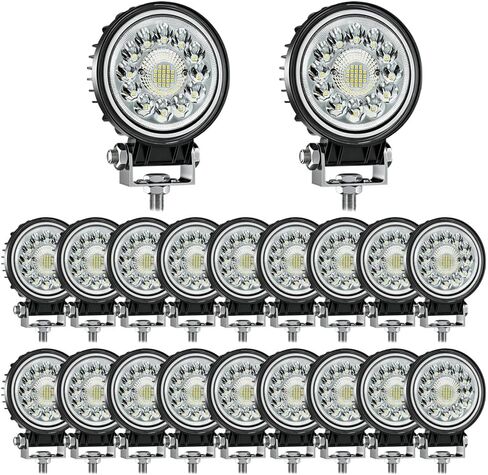 LED Work Lights, 4Pcs 4 Inch 99W Round Driving Fog Lights Spot Flood Beam Led Car Light, 12V 24V Off Road Accessories for Vehicle Golf Motorcycle Snowplow Boat RV ATV UTV SUV in Kuwait