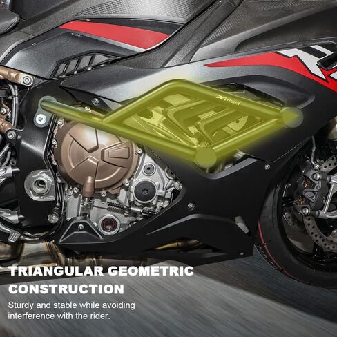 Xitomer Crash Cage متوافق مع S1000RR 2019-2025، 2022-2025 S1000RRM محرك الحرس حيلة قفص دراجة نارية تحطم بار الطريق السريع بار سباق السكك الحديدية in Kuwait