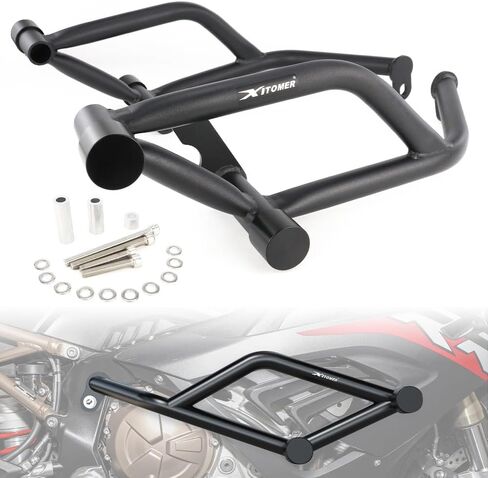 Xitomer Crash Cage متوافق مع S1000RR 2019-2025، 2022-2025 S1000RRM محرك الحرس حيلة قفص دراجة نارية تحطم بار الطريق السريع بار سباق السكك الحديدية in Kuwait