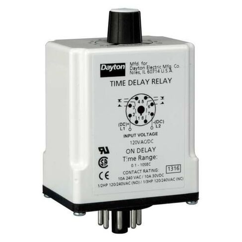 Time Delay Relay,120VAC/DC,10A,DPDT in Kuwait