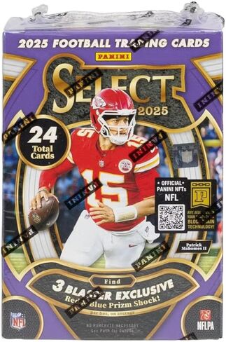 2025 Panini Select Football Blaster Box Trading Card Box (1 Silver Shock Parallel Per Box)(3 Red & Blue Prizm Shock Parallels Per Box) in Kuwait