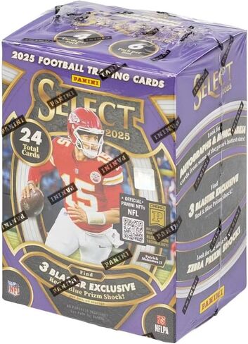2025 Panini Select Football Blaster Box Trading Card Box (1 Silver Shock Parallel Per Box)(3 Red & Blue Prizm Shock Parallels Per Box) in Kuwait