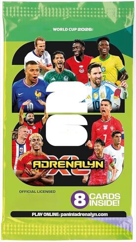 Adrenalyn XL Panini World Cup 2026 Pack of 8 Soccer Cards Look for Top Stars Like Ronaldo, Messi, Yamal and More! in Kuwait