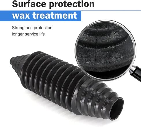 2 PCS Car Rack and Pinion Boots, Steering Rack Boot with Fixed Clamps & Cable Ties, No-disassembly Ball Cage & Inner Tie Rod Protective Cover, Repair Kit for Most Cars (Black) in Kuwait