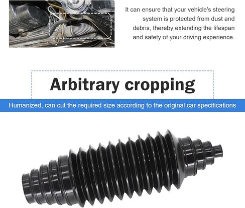 2 PCS Car Rack and Pinion Boots, Steering Rack Boot with Fixed Clamps & Cable Ties, No-disassembly Ball Cage & Inner Tie Rod Protective Cover, Repair Kit for Most Cars (Black) in Kuwait