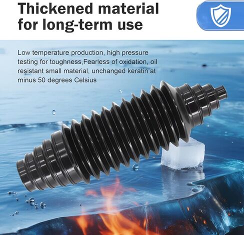 2 PCS Car Rack and Pinion Boots, Steering Rack Boot with Fixed Clamps & Cable Ties, No-disassembly Ball Cage & Inner Tie Rod Protective Cover, Repair Kit for Most Cars (Black) in Kuwait