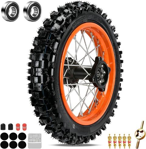 12'' Rear Wheel Compatible with Tuttio Soleil01 Tutti Soleil 01 Electric Bike Motorcycle, Dirt Bike Tire and Rim Assembly Replacement for Tutto E Bike with Wheel Bearings Tire Repair Kit in Kuwait