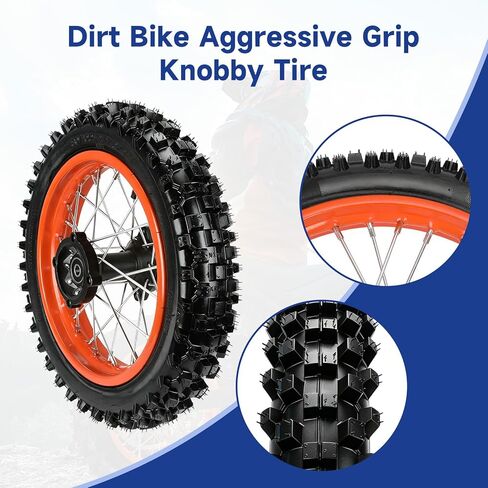 12'' Rear Wheel Compatible with Tuttio Soleil01 Tutti Soleil 01 Electric Bike Motorcycle, Dirt Bike Tire and Rim Assembly Replacement for Tutto E Bike with Wheel Bearings Tire Repair Kit in Kuwait