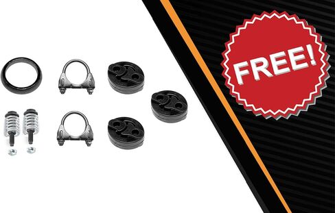 Exhaust Intermediate Pipe, Muffler & Tail Pipe Kit Compatible with Pontiac Vibe 2005-2008 1.8L | FWD | Stainless Steel | Northeastern Exhaust | Includes Gasket, Clamps, Gasket and Bolt Kit in Kuwait