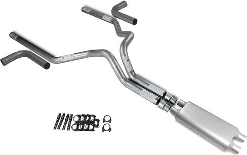 Fits 2000-2006 Chevy GMC 2500 3" Dual Truck Exhaust Dual inlet 2 Chamber Side Exit in Kuwait