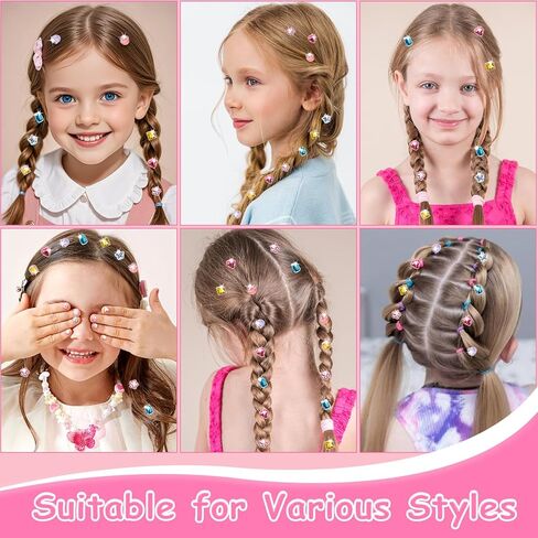 Hair Gem Stamper with 100 Pcs Mini Hair Elastics, Bling Hair Jewels for Girls Toys, Hair Bedazzler Toys for Girls 3-12 in Kuwait