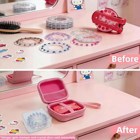 حقيبة تخزين لمجموعة Blinger Diamond Starter، منظم EVA 2 في 1 مع صندوق جواهر PP قابل للإزالة، مجموعة أدوات تصفيف شعر الأطفال للسفر لأداة الضغط وأحجار الأكريليك (حقيبة فقط) (وردي) in Kuwait