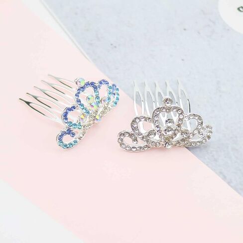 8 PCS Mini Crystal Rhinestone Princess Crown Hair Comb, Shiny Rhinestone Tiara for Party Supplies Hair Dectoration in Kuwait