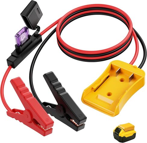 كابلات توصيل متوافقة مع بطاريات ديوالت 20 فولت، كابلات معززة للسيارات 8AWG 2FT مع محول كابل توصيل ديوالت، كابلات معززة للسيارات قوة لبدء تشغيل السيارة أو بطاريات الأدوات in Kuwait