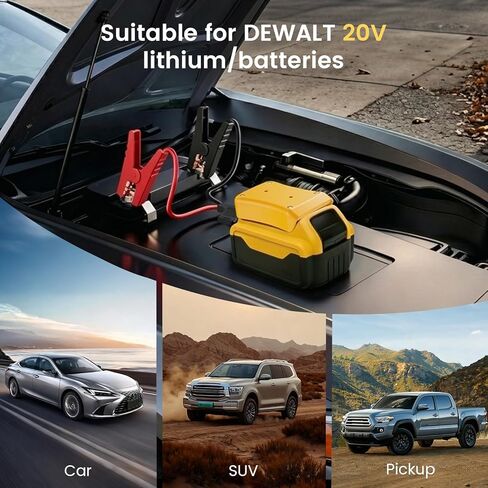 كابلات توصيل متوافقة مع بطاريات ديوالت 20 فولت، كابلات معززة للسيارات 8AWG 2FT مع محول كابل توصيل ديوالت، كابلات معززة للسيارات قوة لبدء تشغيل السيارة أو بطاريات الأدوات in Kuwait