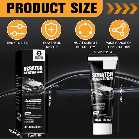 2Pcs Car Scratch Remover Wax,Scratch Remover for Vehicles,Scratch Removal Wax,Car Paint Scratch Repair with Sponge and Cloth,Universal Premium Polishing Compound for Deep Scratches in Kuwait