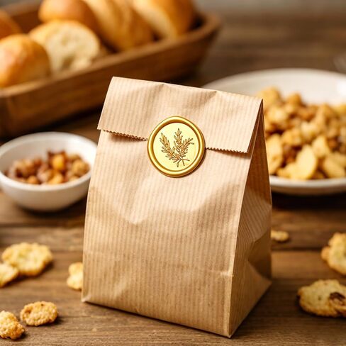 72Pcs Wax Seal Stickers, Wedding Invitation Envelope Seal Stickers Adhesive Backed Light Gold for Wedding, Mother's Day, Gift Wrapping (4 Leaf Styles) in Kuwait
