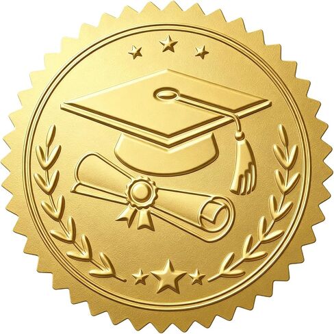 ملصقات التخرج فئة 2026 مقاس 2 بوصة منقوشة 100 قطعة من رقائق الذهب وغطاء التخرج وملصق الدبلومات للأظرف والأختام وإعلان التخرج لصالح الحفلات (فئة 2026) in Kuwait