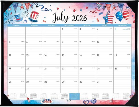 Desk Calendar 2026-2027 - Large Desk Calendar from July 2026 to December 2027, 22''x17'',18 Monthly Desk/Wall Calendar, Desk Calendars 2026-2027 Large Space for Writing with Protect Corner in Kuwait