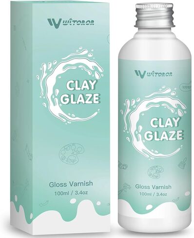 WITOROR 100ML Air Dry Clay Glaze, High Gloss Air Dry Clay Varnish, Protects Against Cracks & Scratches, Ideal for Clay, Ceramic, Paintings, Plaster, Wood and Crafts in Kuwait