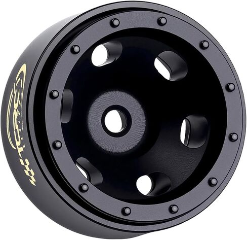 طبق عميق من النحاس مقاس 0.7 بوصة محاور عجلات Beadlock لـ 1/30 محوري SCX30 RC ترقية السيارة الزاحفة، طلاء أسود in Kuwait