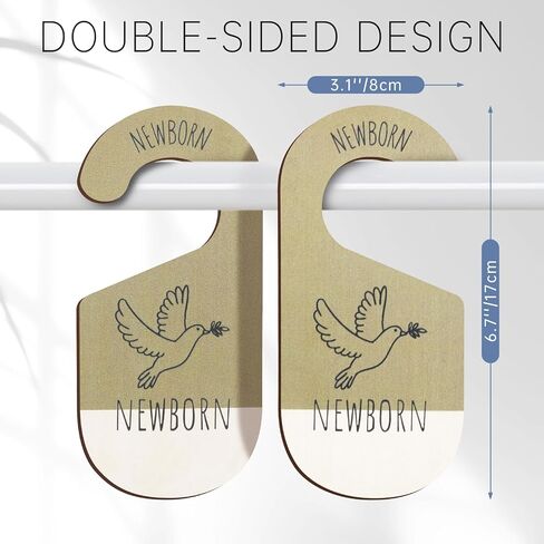 Baby Closet Dividers - Set of 8 Wooden Double-Sided Baby Clothes Organizer from Newborn to Toddler for Daily Gender-Neutral Baby Nursery Decor in Saudi Arabia