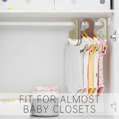 Baby Closet Dividers - Set of 8 Wooden Double-Sided Baby Clothes Organizer from Newborn to Toddler for Daily Gender-Neutral Baby Nursery Decor in Saudi Arabia