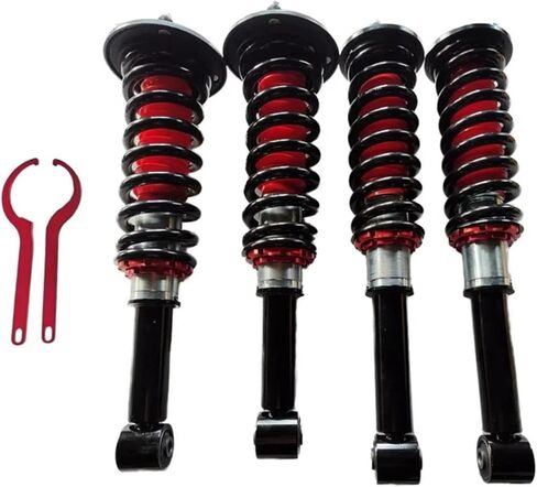 الصدمات، مخمد الارتفاع القابل للتعديل متوافق مع Rover Discovery LR3 LR4 L320 Coilover Spring ممتص الصدمات LR011932 RNB000856 (الأمامي الأيسر) in Kuwait