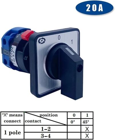 22mm Off-ON 20A 220V Single Hole Power Supply Cut Off Stop Start Two Positions 1 Pole YMW26-20/1S LW26 LW28 in Saudi Arabia