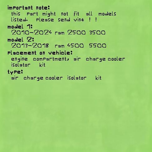OEM أصلي لمجموعة Mopar 10-24 2500 3500 AIR CHARGE ISOLATOR 68069568AA (انظر معلومات الإعداد على الصور) in Kuwait