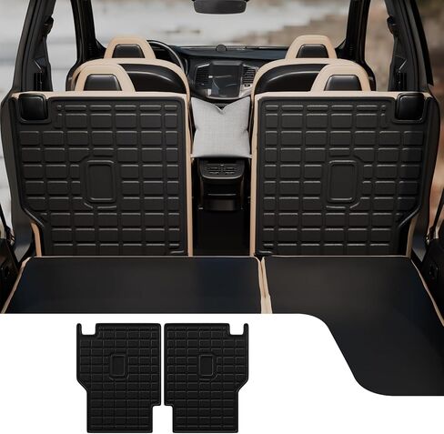 حصيرة الشحن متوافقة مع 2025 2026 Ford Expedition وLincoln Navigator (ليس لـ Max/L) غطاء مقعد السيارة الخلفي بطانة البضائع جميع ملحقات رحلة الطقس (حصيرة صندوق السيارة + سجادات مسند الظهر) in Kuwait