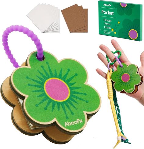 Aboofx Mini Flower Press 3" x 3", Pocket Flower Press Kit for DIY Crafts, Journaling and Gift for Nature Lovers in Kuwait