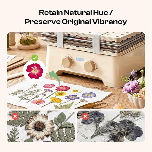 Caydo Electric Flower Press Kit, Fast Drying Flower Drying Machine, Air-Dried and Color Preserving for Arts and Crafts Lover, Preservation Kits for Bookmark Frame in Kuwait