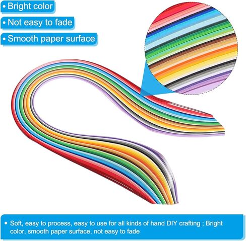 180pcs Quilling Strips Paper 1/8"(3mm) 54cm Origami Paper Quilling Strip for Art DIY Hand Craft 36 Colors in Kuwait