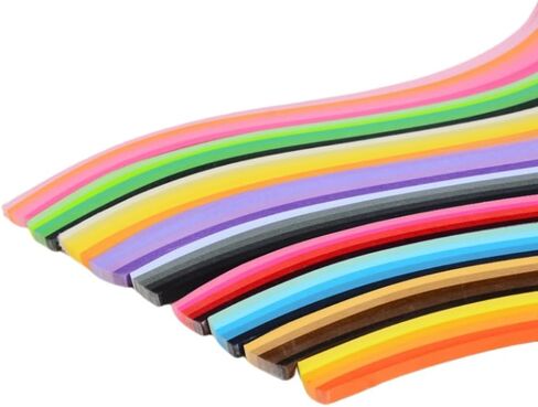 Multi-Color Green Paper Quilling Strips Set Gradient 6colors Quilling Paper-21inch Length-Width 3mm 0.12 in in Kuwait