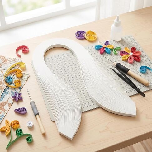 Quilling Strips Paper 600pcs 1/8(3mm) 39cm Length for Craft Work Origami Paper Quilling Strip for Art Hand Craft Christmas for Decorating Cards Gift Bags Picture Frames (Ivory in Kuwait