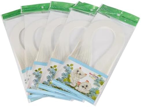 Quilling Strips Paper 600pcs 1/8(3mm) 39cm Length for Craft Work Origami Paper Quilling Strip for Art Hand Craft Christmas for Decorating Cards Gift Bags Picture Frames (Ivory in Kuwait